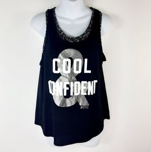 Justice Active Graphic Tank Top with Sports Bra  Girl's Size 20  XXL